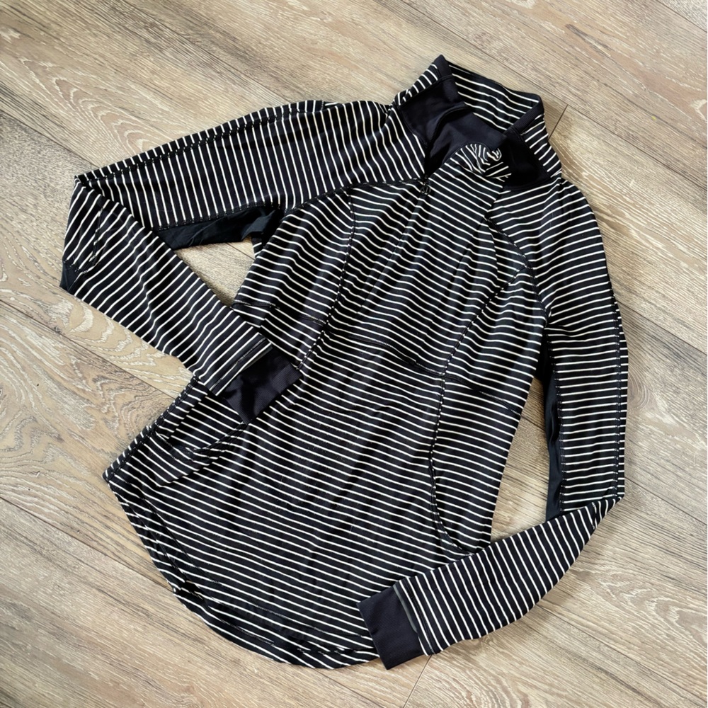 Lululemon Black and White Striped Sweater